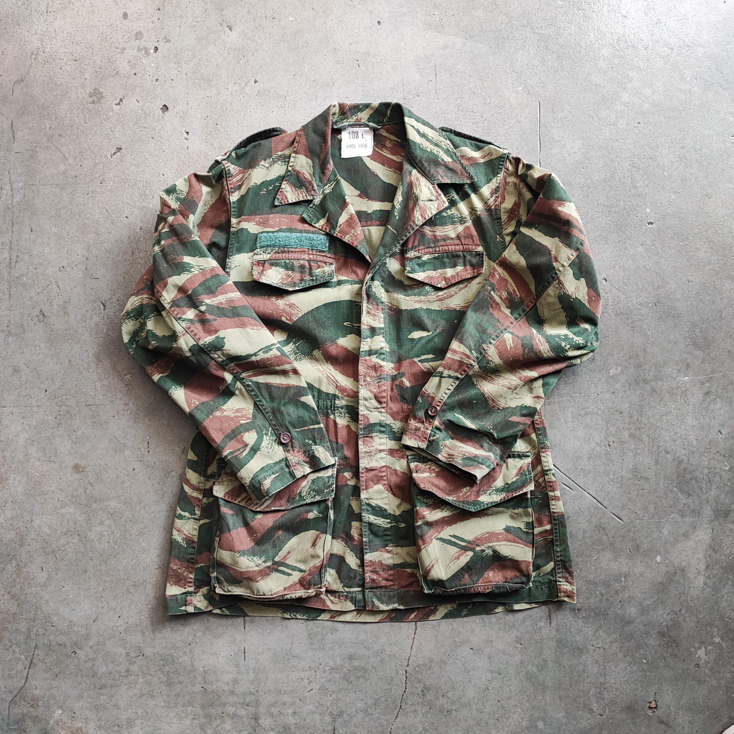 French TTA 47/52 Lightweight Tropical Jacket in HBT Lizard Camo