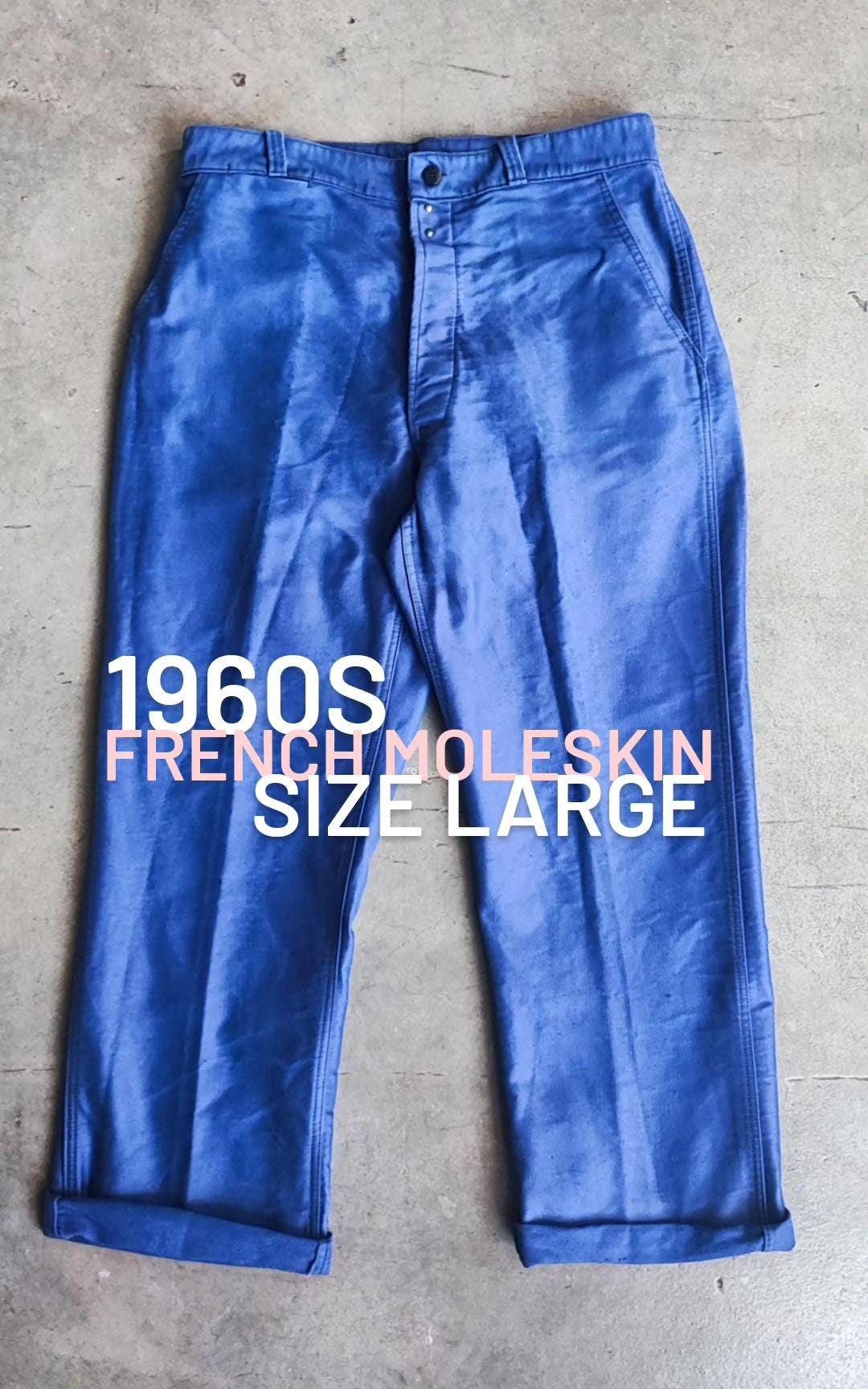 パンツ 1960s Vintage French Work Moleskin Pant SALE Vintage 60s French Moleskin Workwear Trousers W 35 Patched