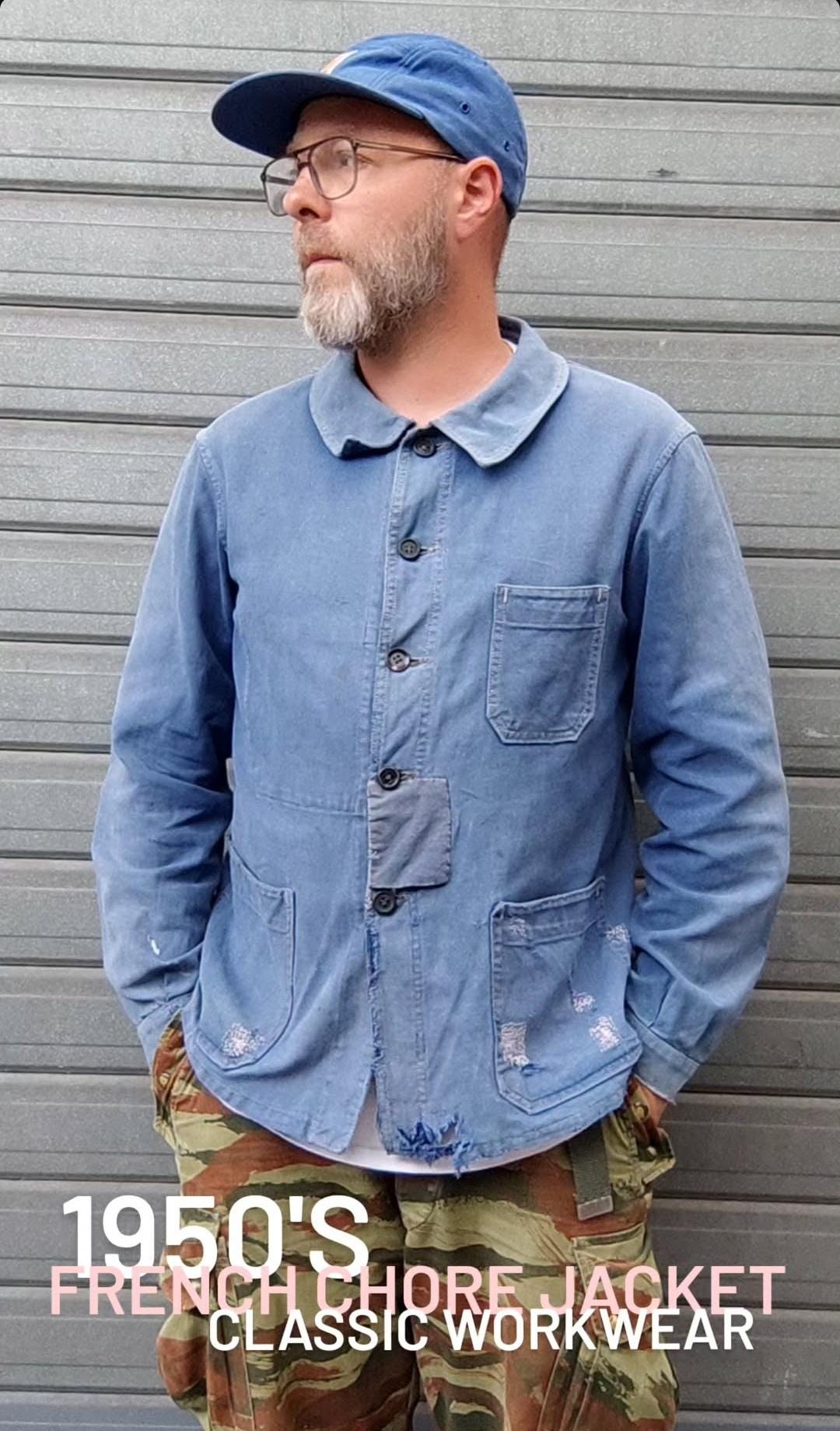 Circa 1950s French Cotton Twill Work Jacket / Made in France