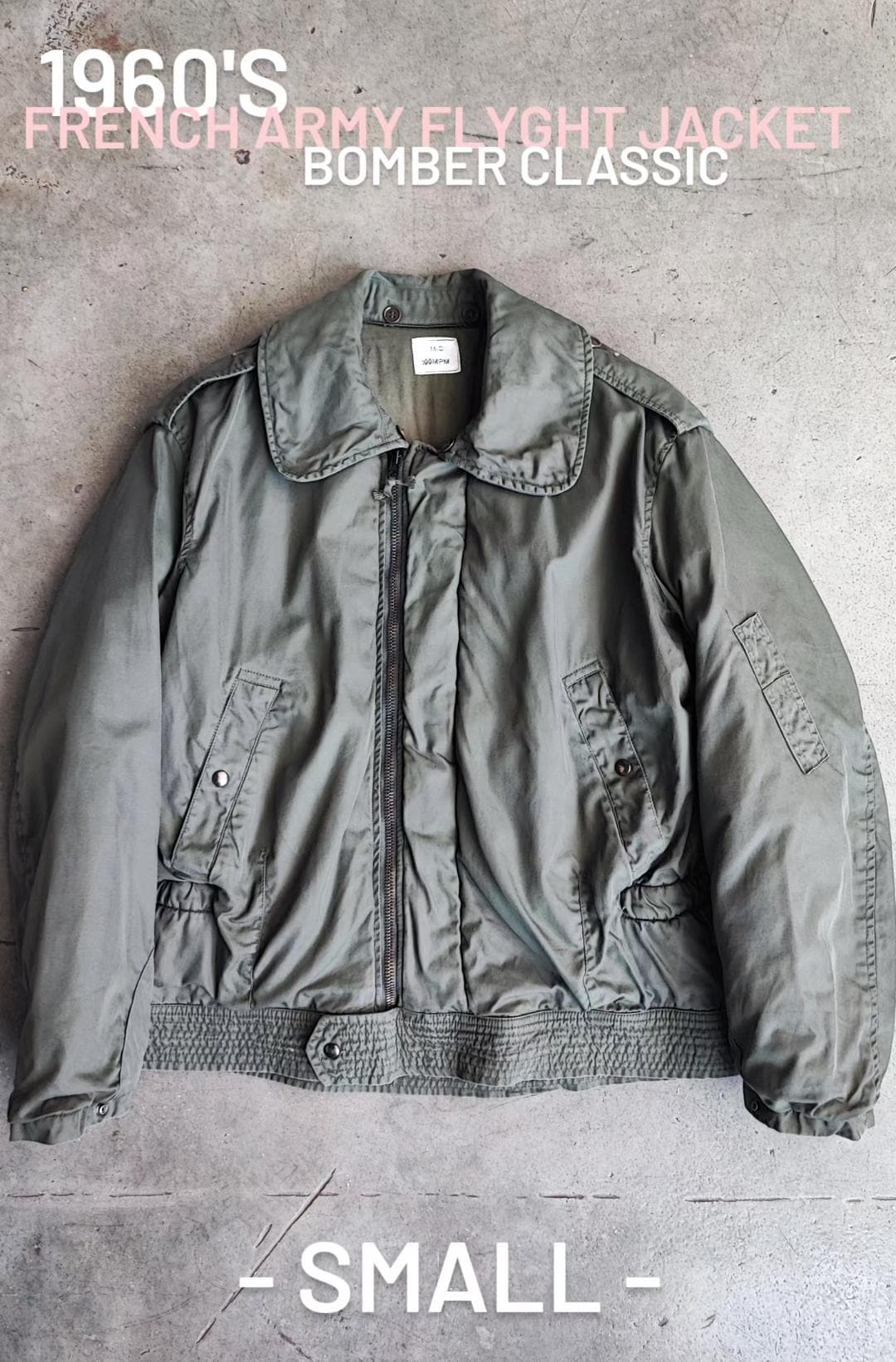 Circa 1960's French Army Bombers Flyght Jacket / Size Small / Made