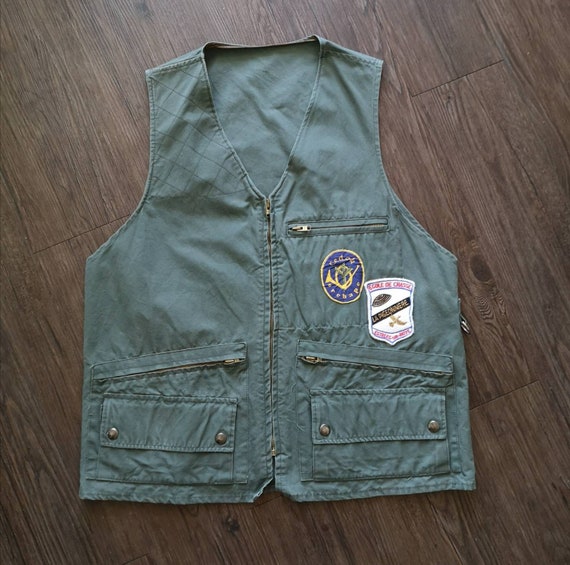 Og 70s french hunting gilet vest vintage