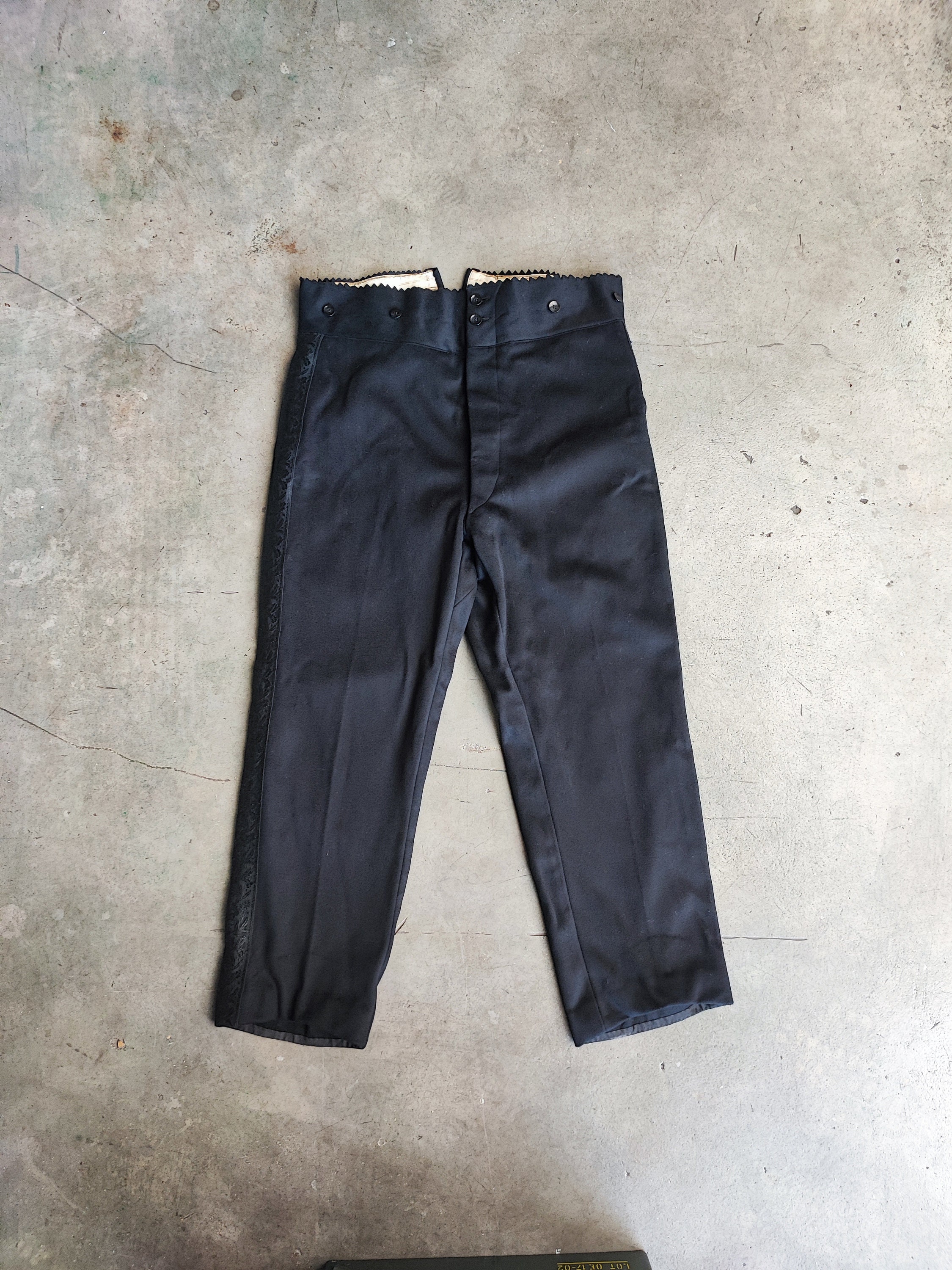 antique French wool trousers 19世紀　アンティーク 19th Century French Antique Wool Pant / Crafted Work / Back