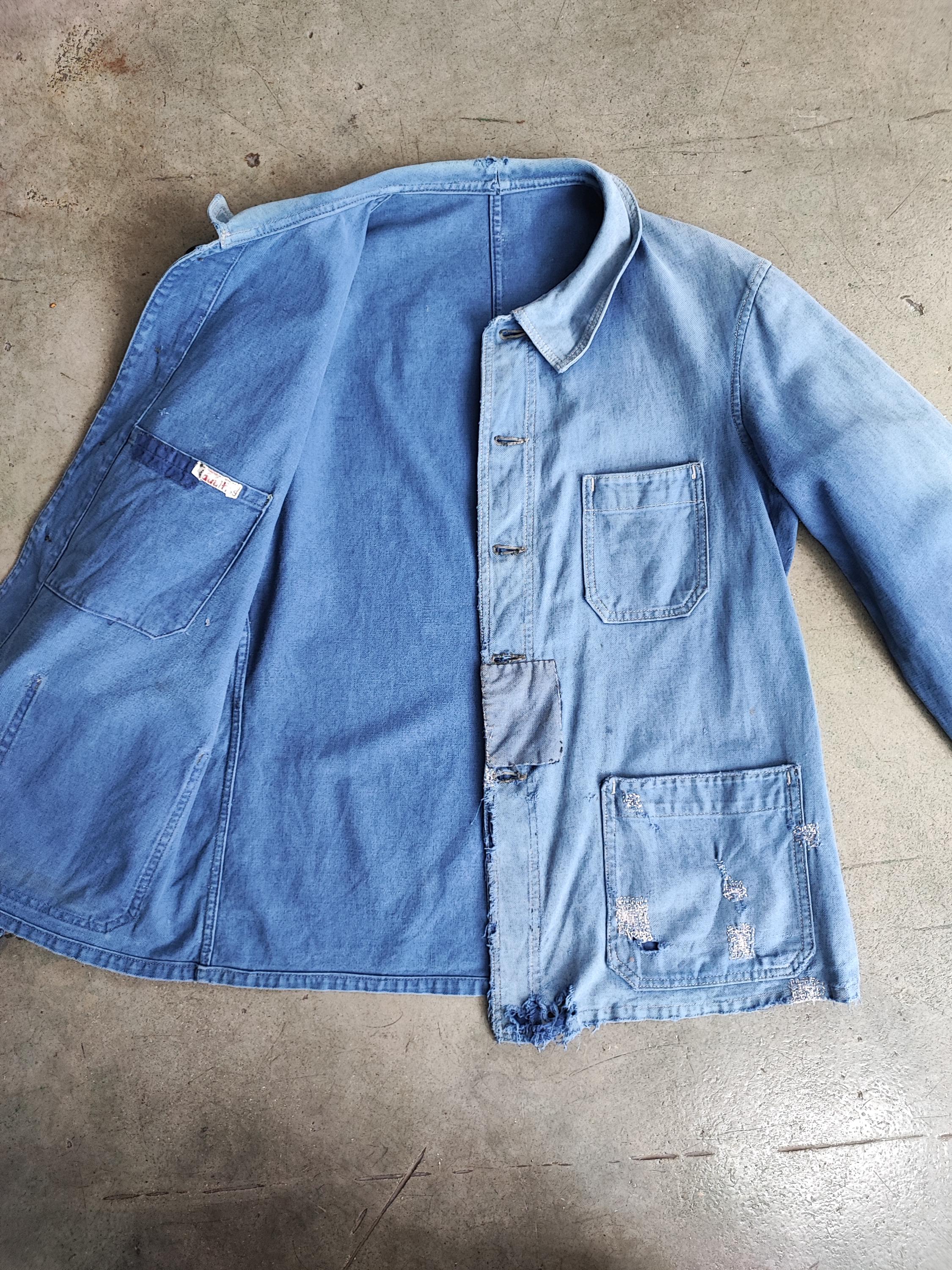 Circa 1950s French Cotton Twill Work Jacket / Made in France