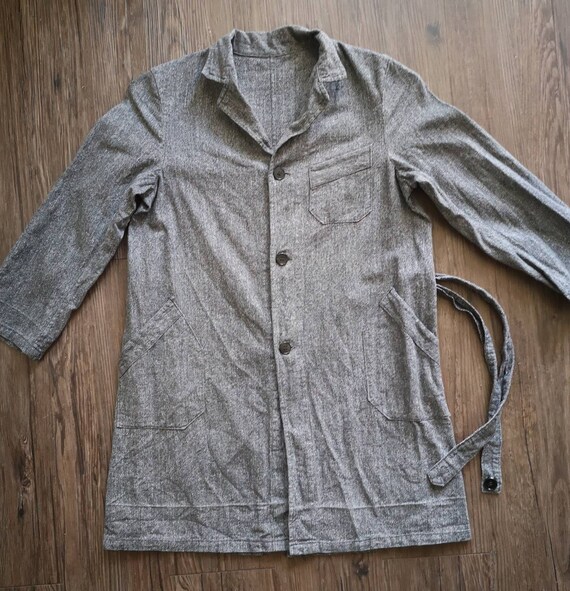 Circa 50/60s French salt and pepper chore jacket k