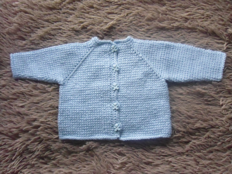 Tunisian crochet cardigan for baby 0/3 months | Etsy