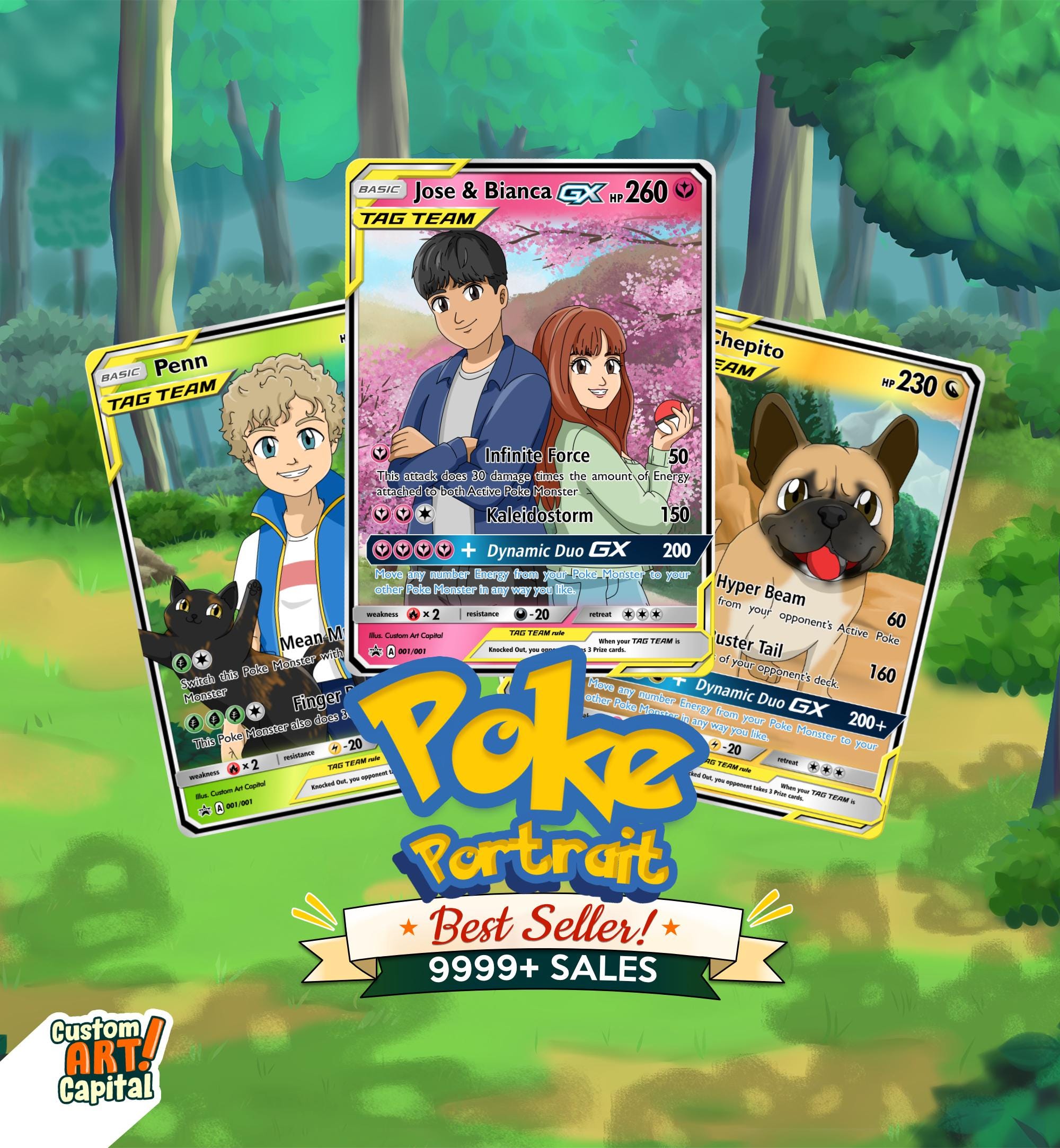 Custom Tag Team Pokmons Card - Etsy