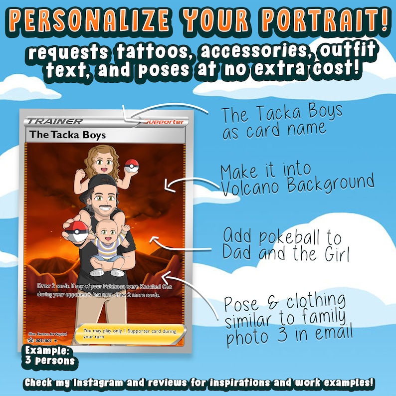 turn yourself and your loved ones into Pokémon with our customized options.  creating a truly unique and funny portrait that will leave everyone amazed. Give the best personalized gifts for Christmas, birthdays, weddings, anniversaries, and more.