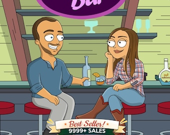 Personalized Adult Cartoon Portrait, Edgy Comedy Illustration from Photo Funny F2 Cartoon