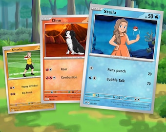 Retrato de tarjeta de anime personalizado: Arte de tarjeta coleccionable clásica personalizada