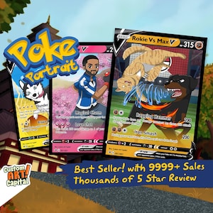 SALE! Custom POKE Pet Card Printable - Personalized Holographic Trading Card - Christmas Gifts For Him - Funny Cartoon K2