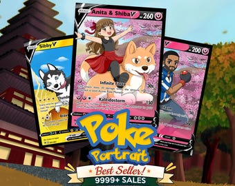 Personalized Anime Card | Custom Poke Style Portrait (Printable Digital Download)