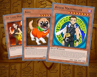 Retrato de tarjeta de anime personalizado: estilo Yugi personalizado (digital)