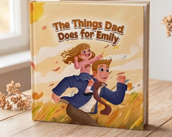 Libro personalizado para el Día del Padre, regalo para papá de parte de su hijo/a, cuento personalizado para papá, primer Día del Padre, regalo de cumpleaños para papá de parte de sus hijos/as.