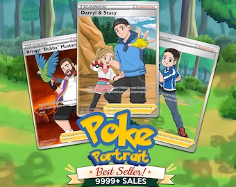 Gepersonaliseerde Poke Trainer Card Portret Anime Karakter Trading Card Ontwerp Grappige K3-cartoon