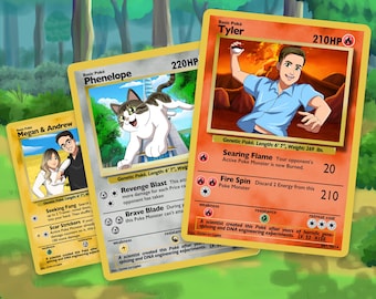 Tarjeta personalizada de Poke Genesis inspirada en la historia de la colección de tarjetas coleccionables de anime, ilustraciones divertidas de K7