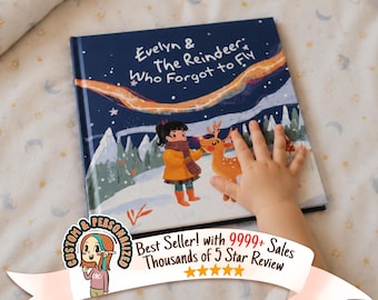 Personalized Christmas Storybook Custom Name Holiday Book with Reindeer & Santa Adventure Story W09 Moment