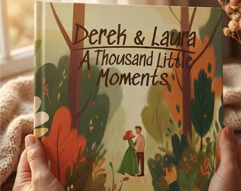 Libro de historias de amor personalizado para parejas, regalo romántico de San Valentín, historia de aniversario de boda, momento W11 con sus nombres en el interior.