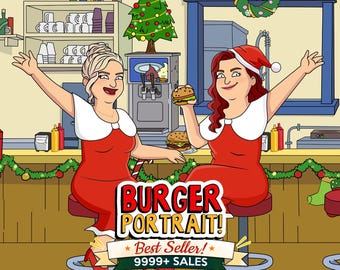 Custom Bob's Burg Portrait – Family Cartoon Drawing (Digital File Only) Funny B Cartoon