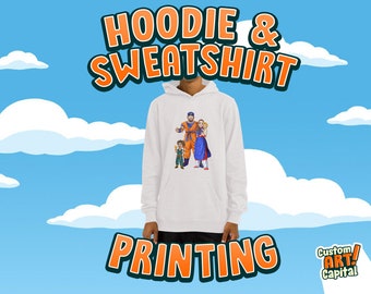 Servicio de impresión de sudaderas y sudaderas premium / Impresión divertida de dibujos animados