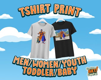 Servicio de impresión de camisetas premium / Camisetas para hombre / Camisetas para mujer / Camisetas para jóvenes / Camisetas para niños pequeños / Camisetas para bebés / Dibujos animados con estampados divertidos