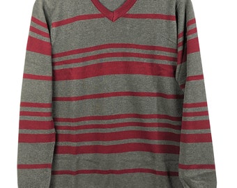 moncks Men's Warm Premium Quality V-Neck Pullover Patterned Sweater - Made with 100% Cotton - Layering Sweater