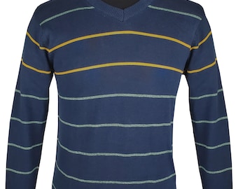 moncks Warm Premium Quality V-Neck Pullover Patterned Sweater - Hecho con 100% algodón - Suéter en capas