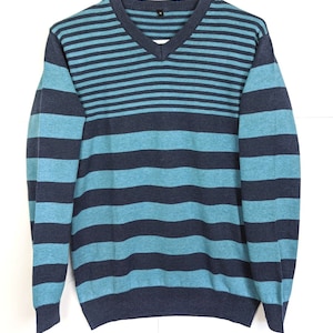 moncks Men&#39;s Warm Premium Quality V-Neck Pullover Patterned Sweater - Made with 100% Cotton - Layering Sweater