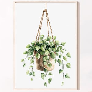 Aquarell Blume druckbare Kunst, botanische Kunst Druck, Blumen Dekor, Wohndekoration, Greenery Wandkunst, druckbare Kunst Greenery Poster, digitaler Download