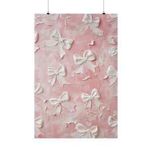 Bow Wall Art Oil Painting Decor for Nursery Chic Girl Room Artwork Print Aesthetic Home Decor Oil Painting Print for Nursery Decor image 6