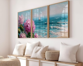 Muurkunst kust, set van 3: preppy strandprints (digitale download)