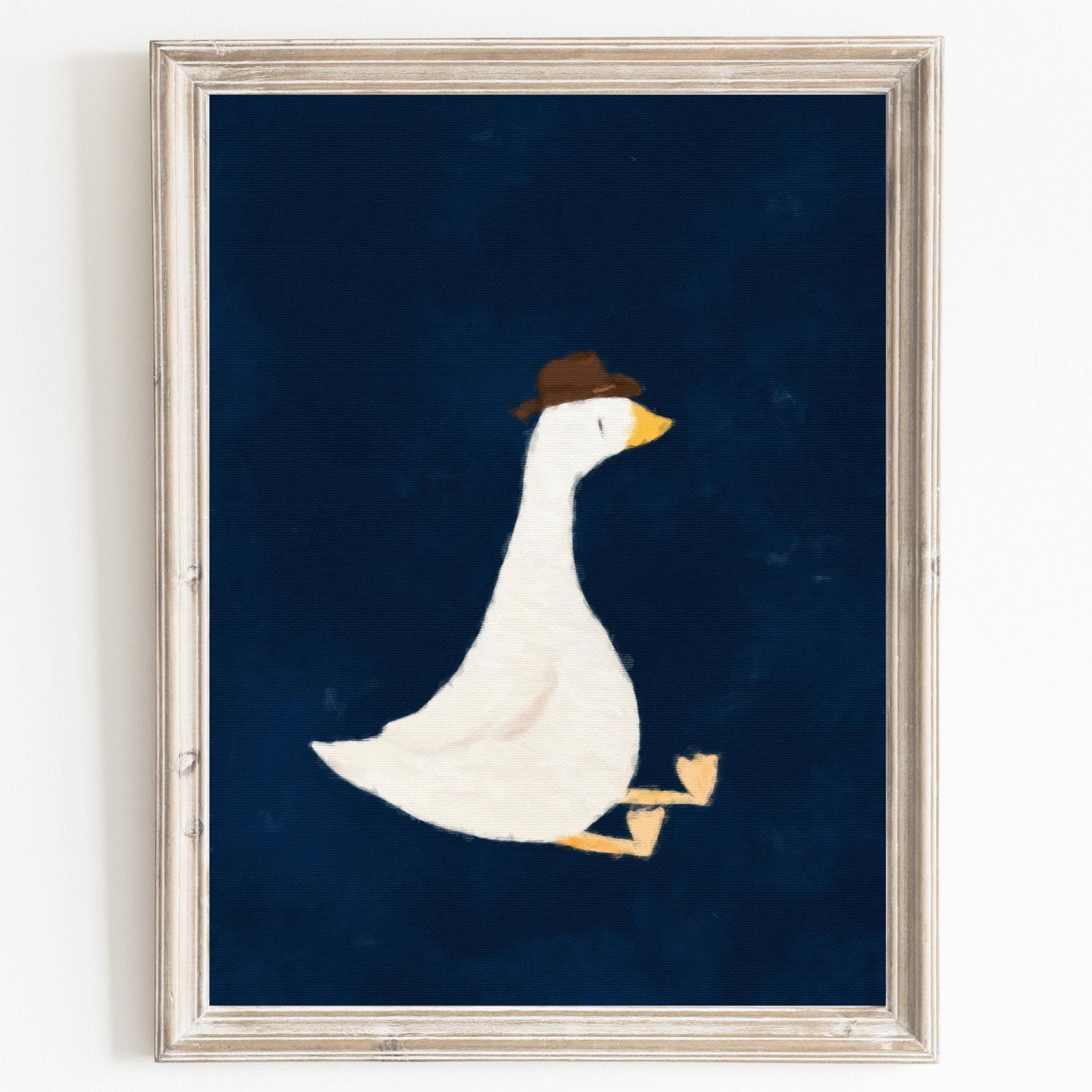 Silly Goose Wall Art Cute Goose Poster Cowboy Nursery Decor Farm Animal ...