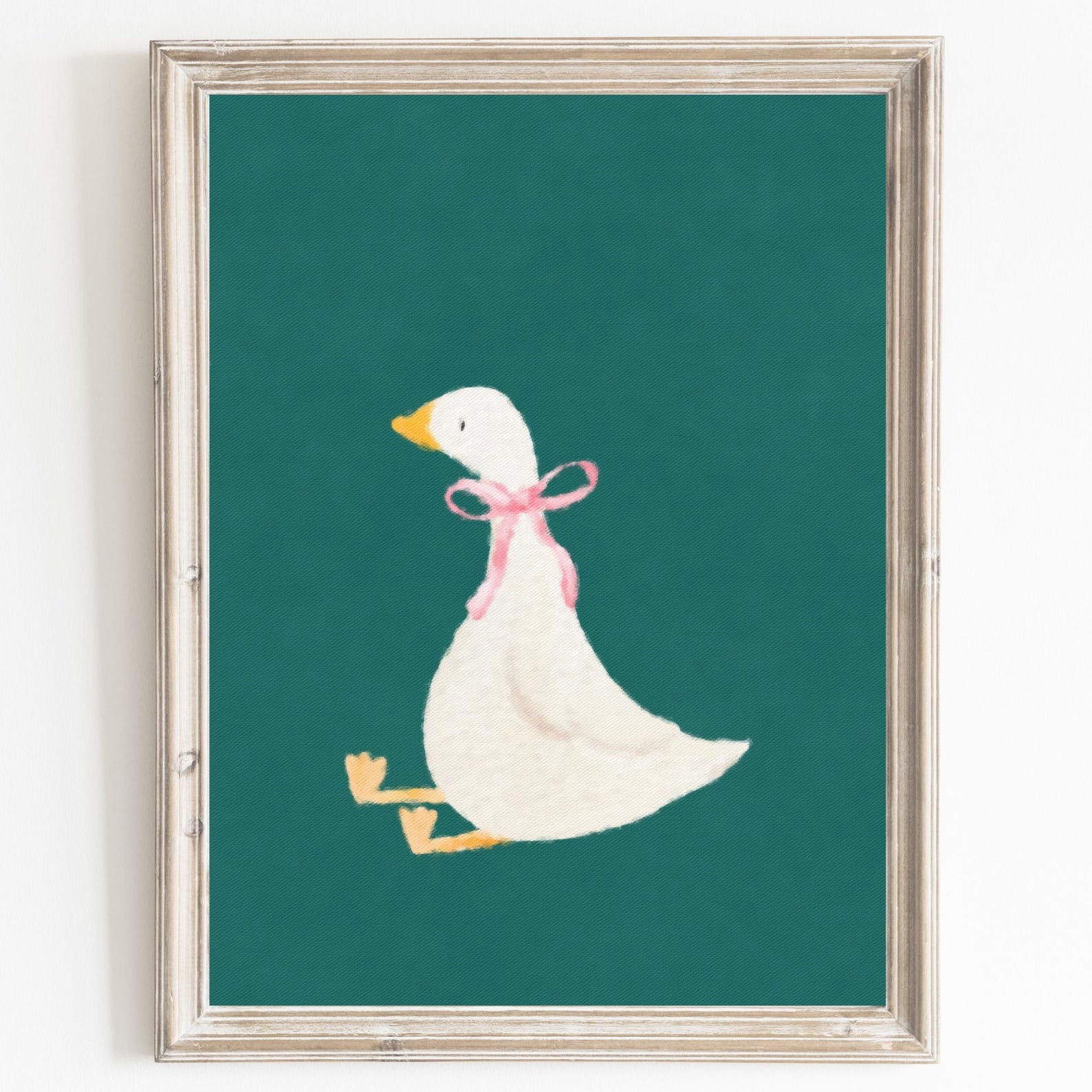 Silly Goose Wall Art Cute Goose Poster Sage Green Nursery Decor Farm ...