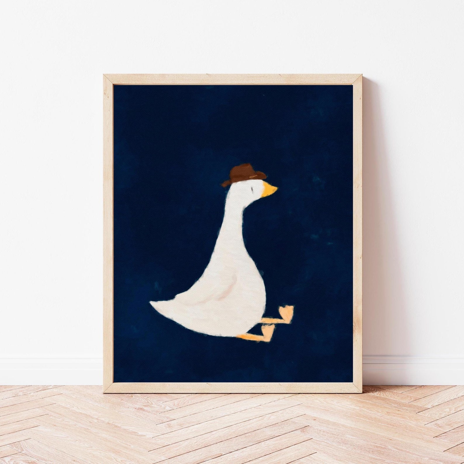 Silly Goose Wall Art Cute Goose Poster Cowboy Nursery Decor Farm Animal ...