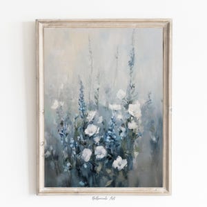 Gray and Blue Abstract Printable Art Modern Home Decor Instant Download Unique Wall Art Painting Modern Decor Digital Download for Home