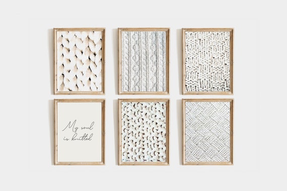 My Soul Is Knitted 6 Prints Wall Art, Knitting Wall Art, Gifts For Knitters, Housewarming Gift, Christmas Yarn Wall Art, Winter Watercolor