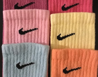 nike socks with colored swoosh
