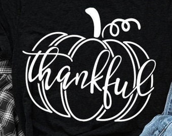 Thankful Pumpkin Svg Etsy