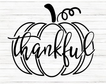 Thankful Pumpkin Svg Etsy