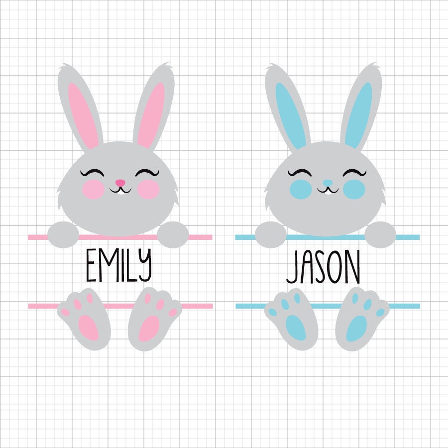 Easter Bunny Split Monogram Svg Easter Svg Bunny Svg Svg Etsy
