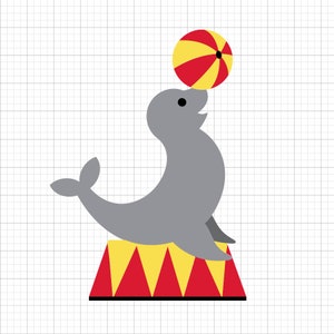 Circus zegel SVG-bestanden voor Cricut | Digitale download | DIY Craft SVG's, knutselen, silhouet | Directe download van gesneden bestanden