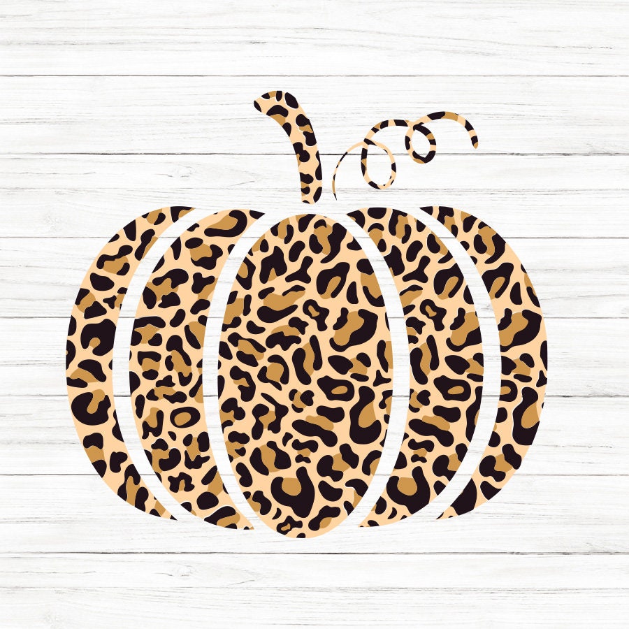 COMMERCIAL USE Leopard Print Pumpkin Svg Halloween Leopard | Etsy