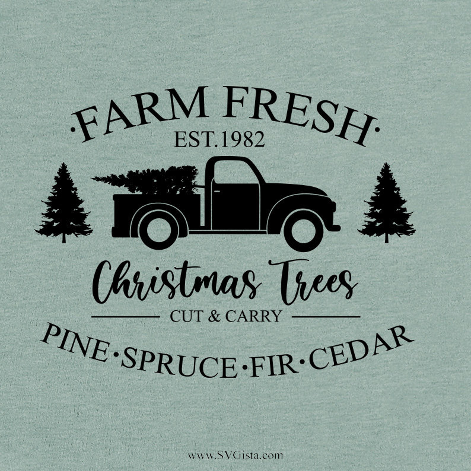 Farm Fresh Christmas Trees SVG Christmas Svg Svg Etsy