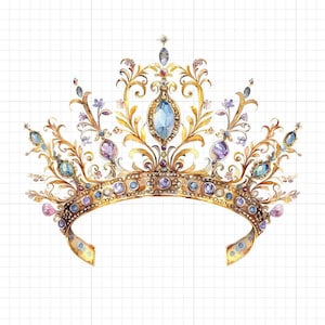 Crown Clipart, Crown Clip Art, Crown, Transparent PNG, Princess Crown, Queen Crown, PNG, Clipart, Watercolor Crown, Sublimation