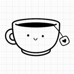 Tea Cup SVG-bestanden voor Cricut | Digitale download | DIY Craft SVG's, knutselen, silhouet | Directe download van gesneden bestanden