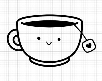 Taza de té Svg, archivos svg, archivos svg para cricut, svg cricut, imágenes svg, diseños svg, Cortar archivos Cricut, Descarga digital, Silueta Svg