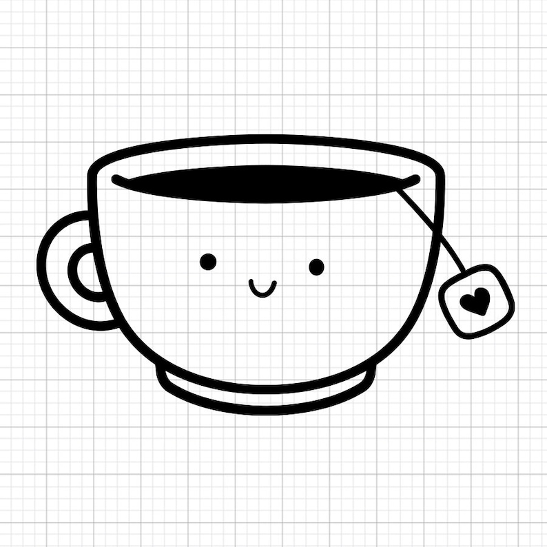 Tea Cup Svg, svg files, svg files for cricut, svg cricut, svg images, svg designs, Cut Files Cricut, Digital Download, Silhouette Svg image 1