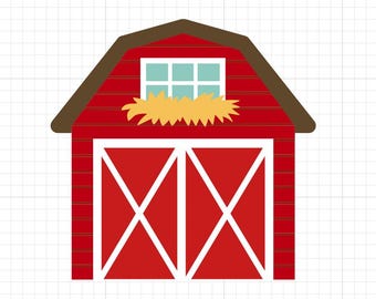 Red Barn SVG, Farmhouse Clipart, Cricut Cut File (Digital Download)