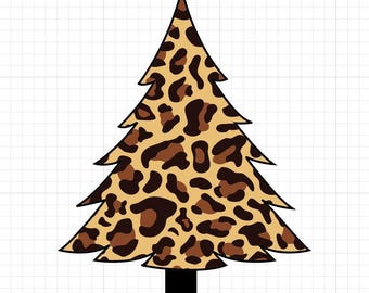 Leopard Print Christmas Tree SVG, Cricut Cut File (Digital Download)