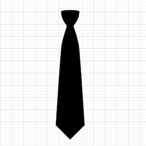 May include: A black tie with a pointed end. The tie is a classic accessory for formal occasions.