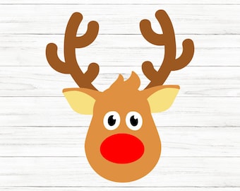 Reindeer SVG, Christmas Cut File, Cricut Design, Clipart (Digital Download)